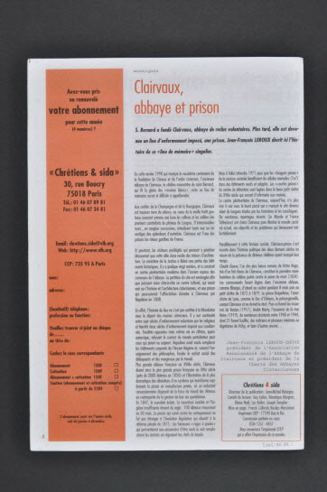 journal - Chrétiens et sida. Numéro 23 : Sida et prison