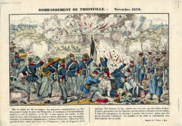 estampe - BOMBARDEMENT DE THIONVILLE. - Novembre 1870.