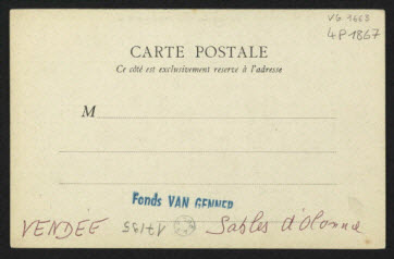 carte postale - LES SABLES-D'OLONNE, PECHEUSE EN 1866