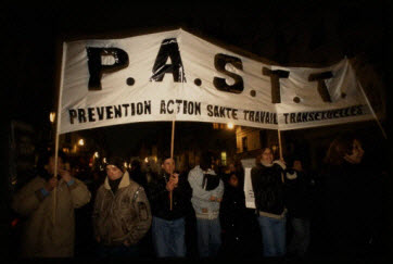 diapositive - Présence de l'association P.A.S.T.T, Prévention Action Santé Travail pour les Transgenres, lors d'une manifestation publique