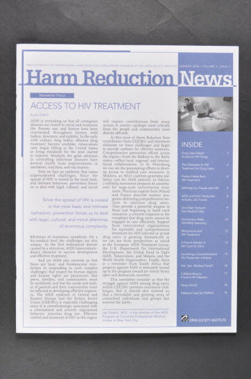 revue - "Harm reduction News" , été 2004, volume 5, n° 2 (Nouvelles de la réduction des risques)