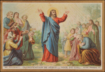 carte réclame - GLORIFICATION DE JESUS - VOIX DU CIEL.