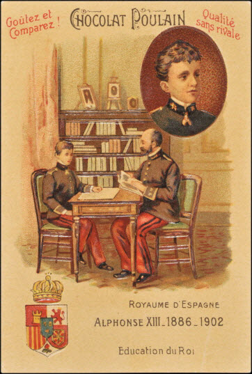 carte réclame - ROYAUME D'ESPAGNE ALPHONSE XIII - 1886-1902 Education du Roi