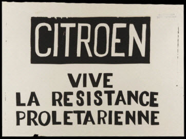 affiche - Citroen Vive la résistance prolétarienne