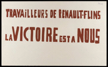 affiche - TRAVAILLEURS DE RENAULT-FLINS LA VICTOIRE EST A NOUS