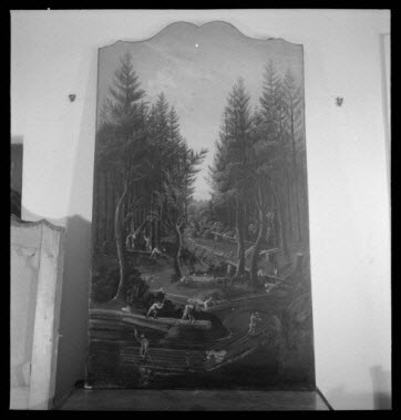photographie - Mairie. Tableau, huile sur toile, "Scène dans la forêt, abattage et flottage", entre 1766 et 1780